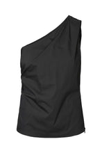 Afbeelding in Gallery-weergave laden, Rabens Saloner PAPERY ONE SHOULDER TOP - MIRHA W26267105 Black