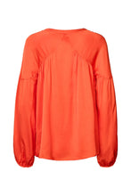 Afbeelding in Gallery-weergave laden, Rabens Saloner CONTRAST LACE SHIRT - LISSY W26208103 Deep mandarin