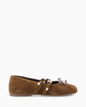 Afbeelding in Gallery-weergave laden, Posa Vita Ballerina Double Strap Suede Dark Brown