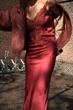 Afbeelding in Gallery-weergave laden, Rabens Saloner Solid Lacey String Dress Antonella Burgundy W24408105