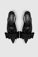 Afbeelding in Gallery-weergave laden, Anine Bing NINA HEELS WITH BOW - BLACK SATIN A-14-10457-BLK1