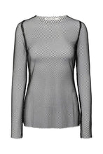 Afbeelding in Gallery-weergave laden, Rabens Saloner Netting Long Sleeve Top Jacka Black W24308107