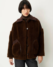 Afbeelding in Gallery-weergave laden, Sessùn 26112007 ICY ROCKY Mix fabric coat 02430 Earth 25