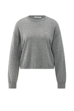 Afbeelding in Gallery-weergave laden, YAYA Textured Round Neck Sweater Is Medium Grey Melange 01-000487-508