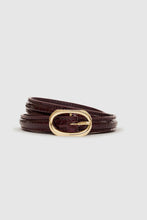 Afbeelding in Gallery-weergave laden, Anine Bing Mini Mara Belt Burgundy Small Embossed A-12-10549-BGN1