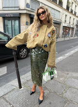 Afbeelding in Gallery-weergave laden, Rabens Saloner Clover Sequins Pencil Skirt - Lior Army Green W25232102