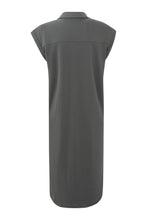 Afbeelding in Gallery-weergave laden, Yaya Sleeveless Button Up Dress Magnet Grey 01-609067-307
