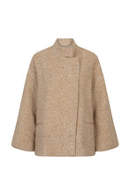 Afbeelding in Gallery-weergave laden, Ruby Tuesday Mille Lined Woolen Kimono Jacket w Collar Sand Melange T508-1214
