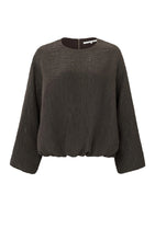 Afbeelding in Gallery-weergave laden, Yaya Top With Ballon Sleeve 01-701114-309 Mulch Brown
