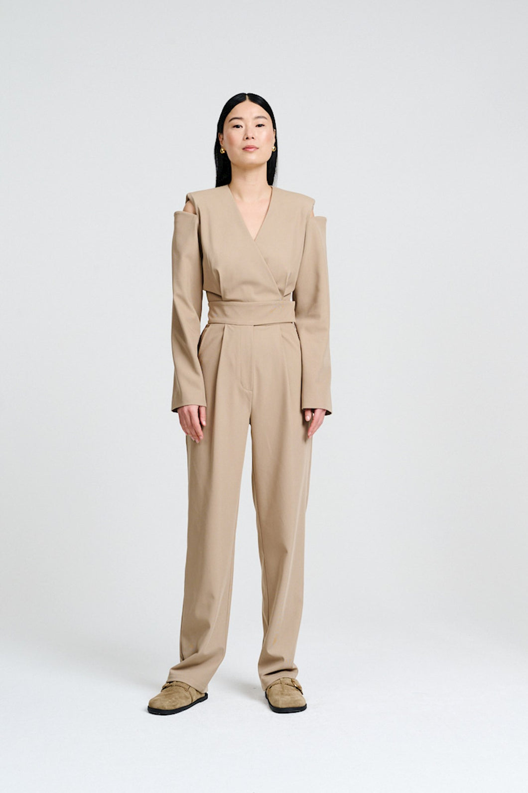 CHPTR-S Lead Jumpsuit Long Sleeves Taupe