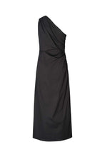 Afbeelding in Gallery-weergave laden, Rabens Saloner PAPERY ONE SHOULDER LONG DRESS - ARYANA W26267103 Black
