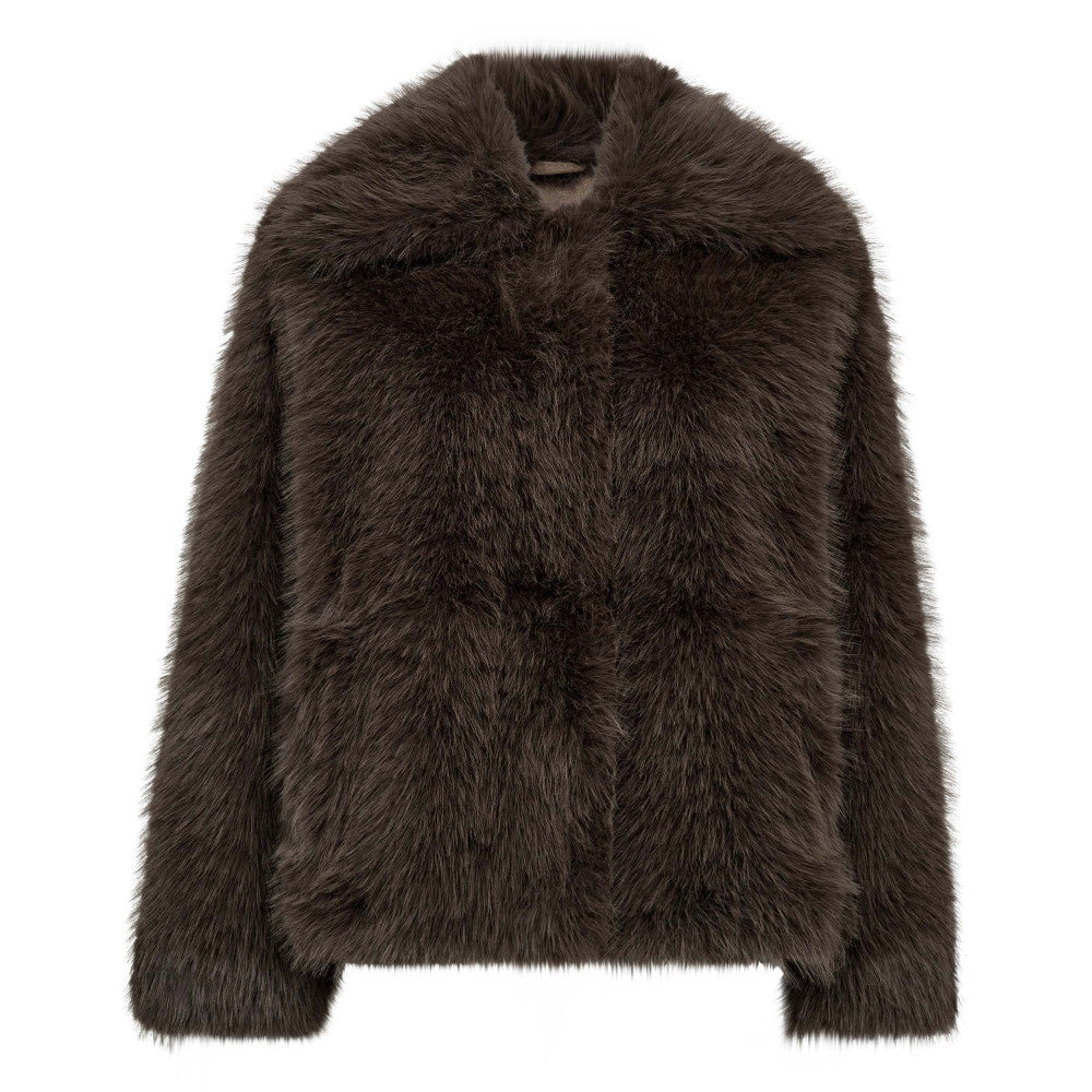 Co'couture KitaCC Furry Jacket Walnut 30335 154