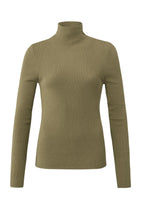 Afbeelding in Gallery-weergave laden, Yaya Fine Rib Stitch Sweater 01-000120-309 Gothic Olive Green
