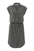 Afbeelding in Gallery-weergave laden, Yaya Sleeveless Button Up Dress Magnet Grey 01-609067-307

