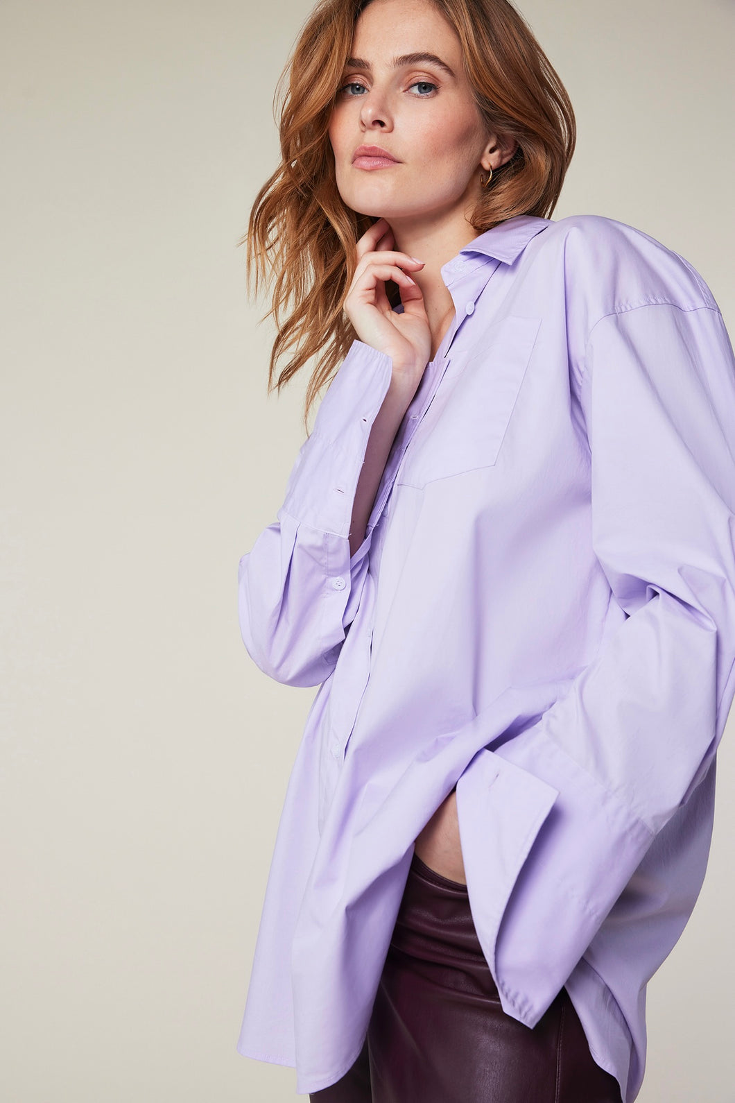 Femmes Du Sud Danielle Oversized Shirt Lilac