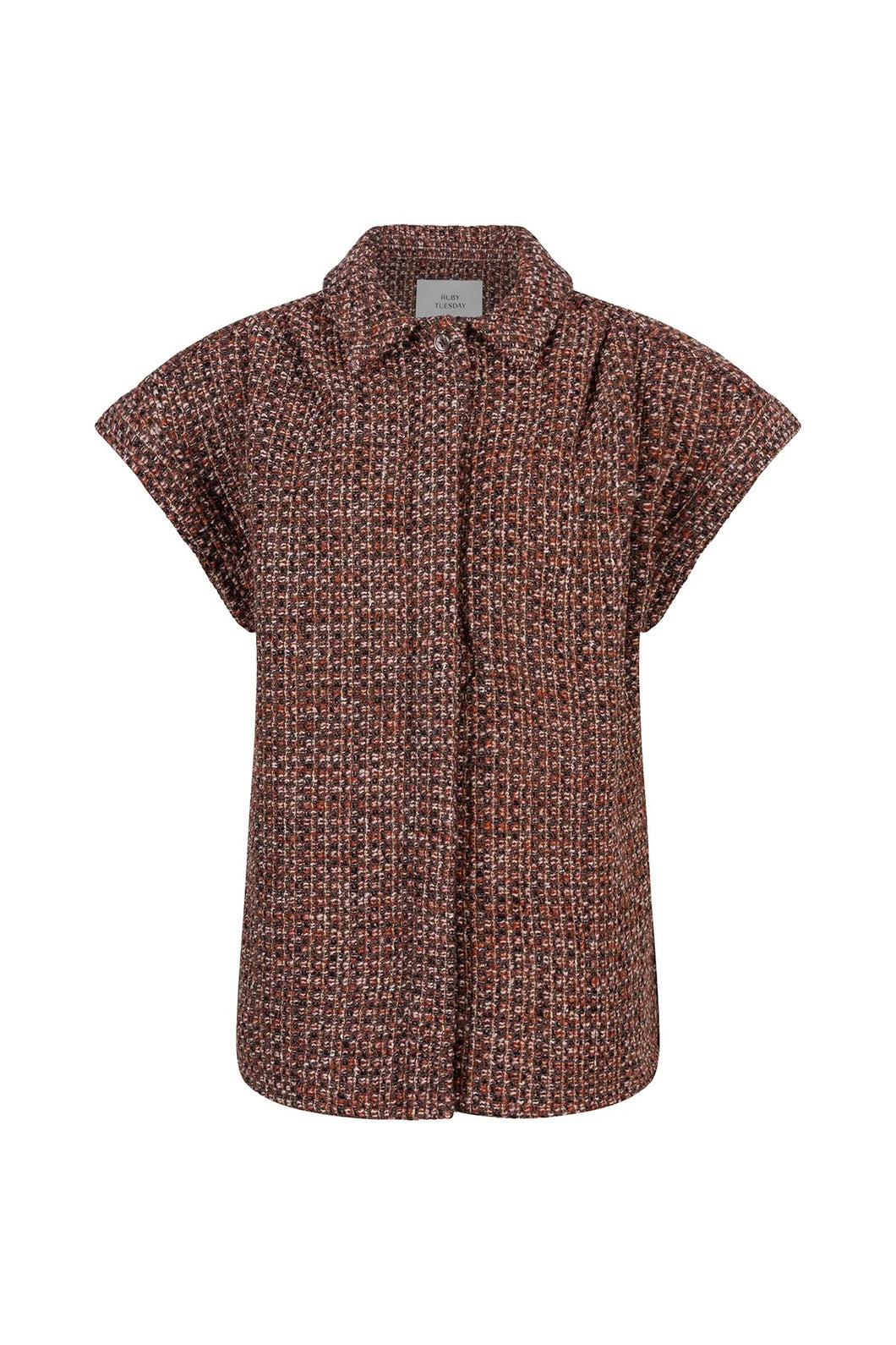 Ruby Tuesday Chama Oversized Short Sleeve Shirt  Red Ochre T309-1208 nu