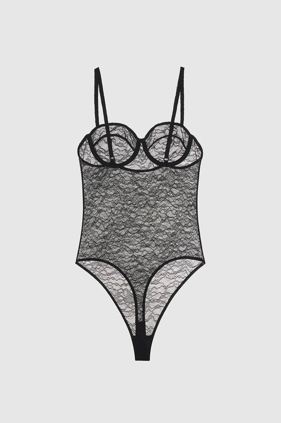 Anine Bing Via Bodysuit Black Lace A-10-9265-005