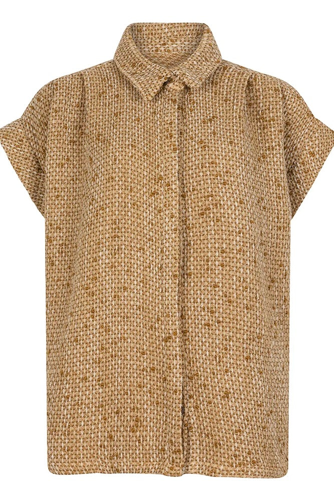 Ruby Tuesday Muna Oversized Short Sleeve Shirt Gold T308-1217