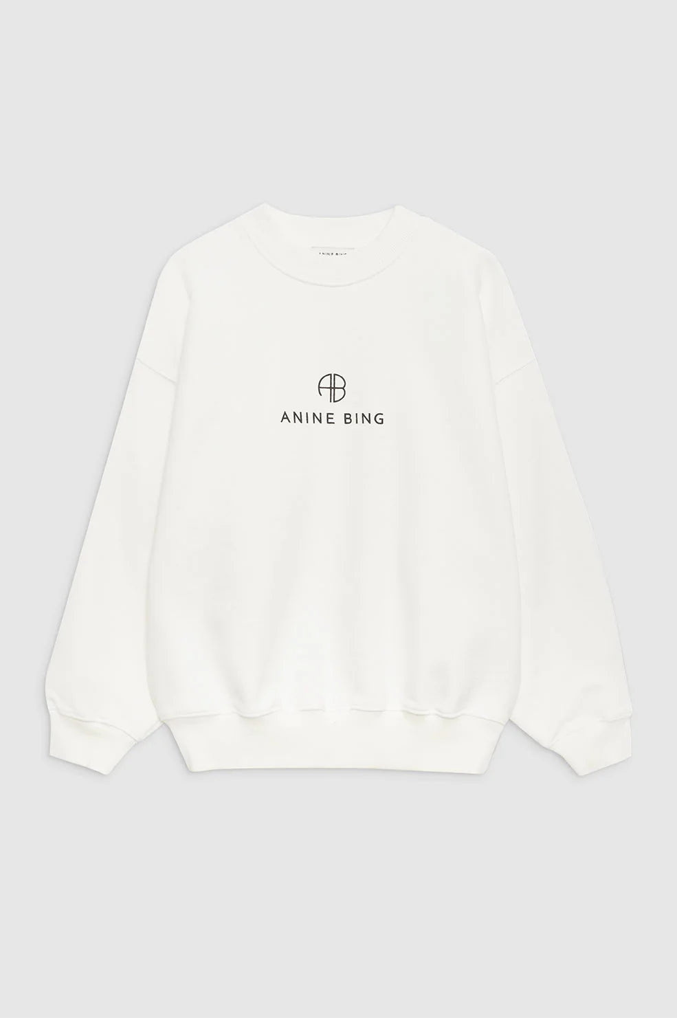 Anine Bing Jaci Sweatshirt Monogram Ivory A-08-10077-IVY1