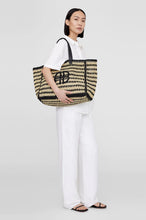 Afbeelding in Gallery-weergave laden, Anine Bing Large Rio Tote Black And Natural Stripe A-13-2158-024
