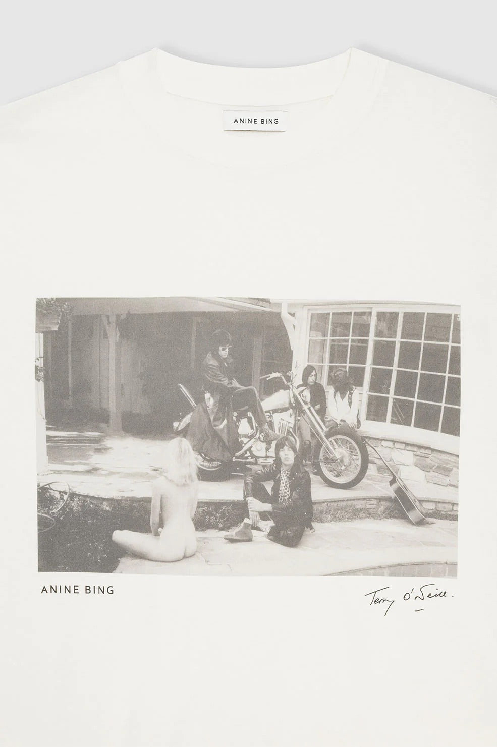 anine bing lili tee white Anine Bing Lili Tee AB x TO x Rolling Stones Vintage White A-08-2140-1 –  Goudsteen