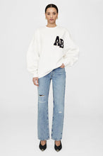 Afbeelding in Gallery-weergave laden, Anine Bing Miles Oversized Sweatshirt Letterman Off White A-08-10074-OFW1
