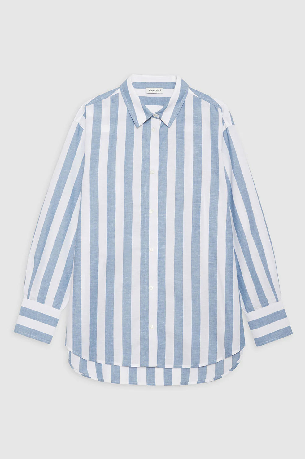 Anine Bing Plaza Shirt White and Blue Stripe A-07-5834-STR1