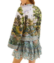 Afbeelding in Gallery-weergave laden, Farm Rio COUNTRYSIDE LANDSCAPE MULTICOLOR LONG SLEEVE JACKE Style #356219 | HIGH SUMMER 26
