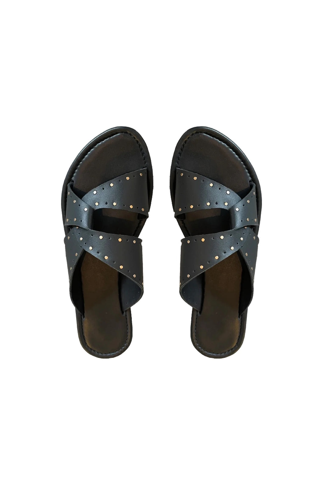 Ruby Tuesday Savan Leather Sandals With Studs Anthracite