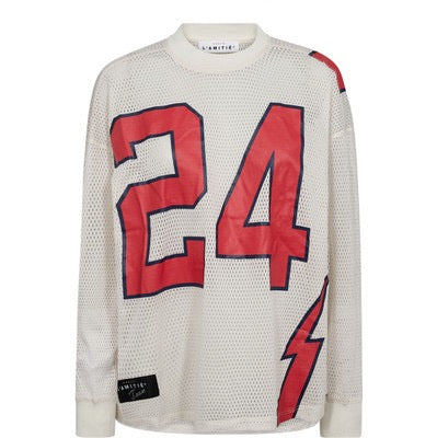 Haute L'Amitié American Football LS Tee HL10049 Pearl/ Red