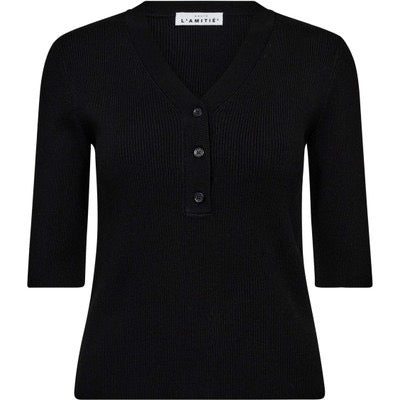 Haute L'Amtié Piccolo SS V-Rib Knit HL10169 Black
