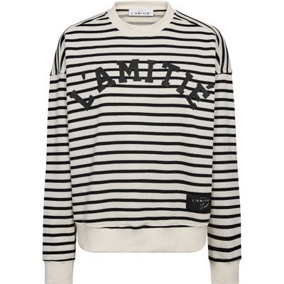 Haute L'Amitié Style name: Stripe Logo Sweat HL10441 Offwhite/Black