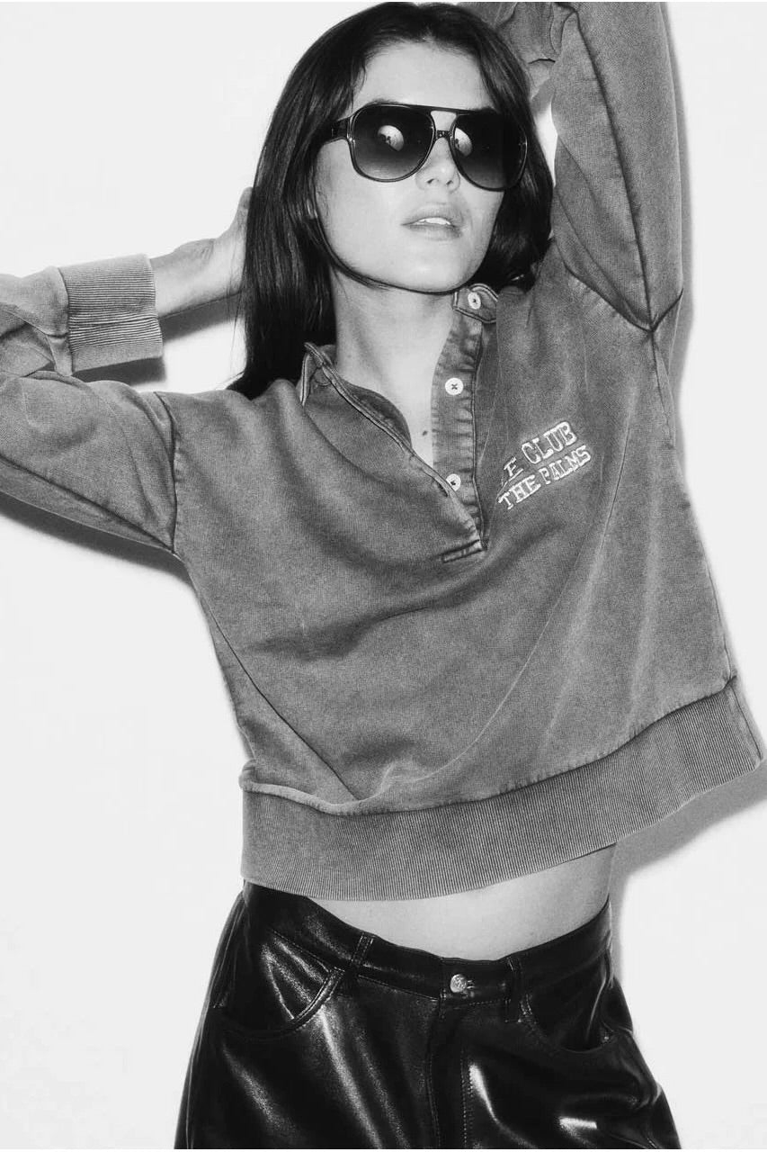Raiine DIORA POLO SWEATSHIRT Acid Grey