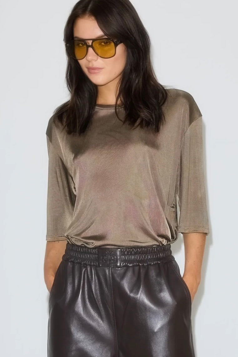 Raiine PYLE FLUID T-SHIRT WALNUT