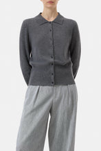 Afbeelding in Gallery-weergave laden, Closed Cardigan with collar Dark Grey melange C96266-99A-22
