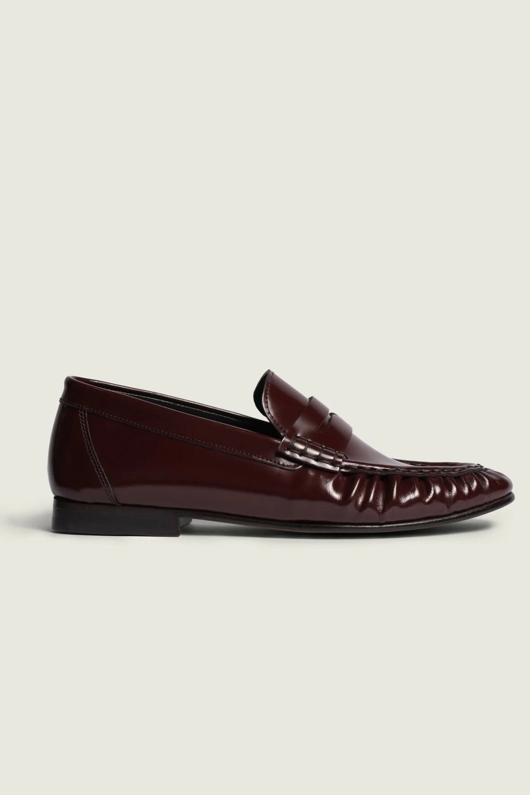 Posa Penny Loafer Wrinkle Polished Burgundy