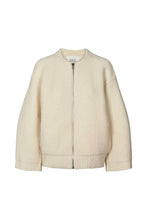 Afbeelding in Gallery-weergave laden, Rabens Saloner Sheep Knit Bomber Jacket Chalk Sig W24403102
