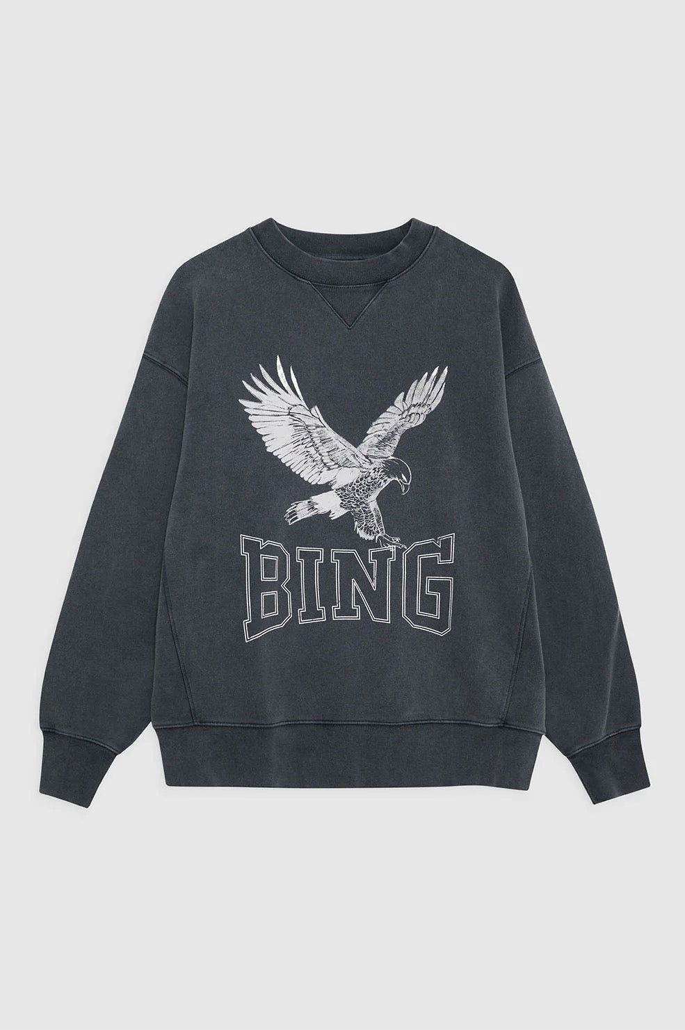 Anine Bing Alto Sweatshirt Retro Eagle Washed Black A-08-10409-WBL1