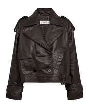 Afbeelding in Gallery-weergave laden, Haute L'Amitié HL10165 Leather Trench Jacket Mocca
