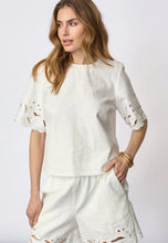 Afbeelding in Gallery-weergave laden, Co'couture LitaCC Linen Emb SS Blouse White 45157
