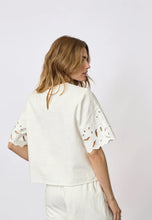 Afbeelding in Gallery-weergave laden, Co'couture LitaCC Linen Emb SS Blouse White 45157
