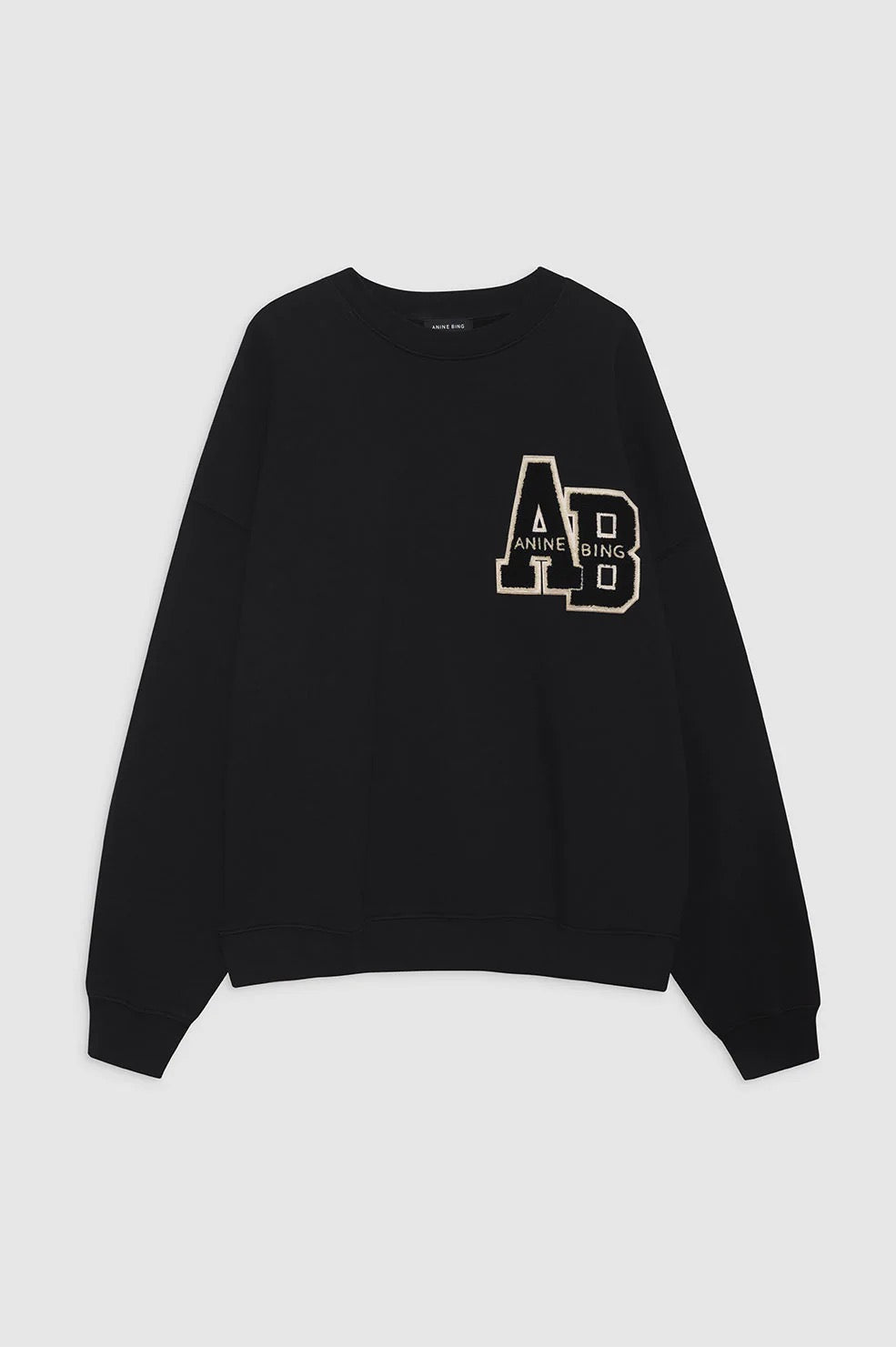 Anine Bing Miles Oversized Sweatshirt Letterman Black A-08-10074-BLK1