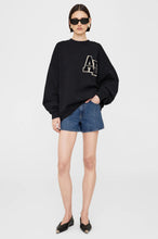 Afbeelding in Gallery-weergave laden, Anine Bing Miles Oversized Sweatshirt Letterman Black A-08-10074-BLK1
