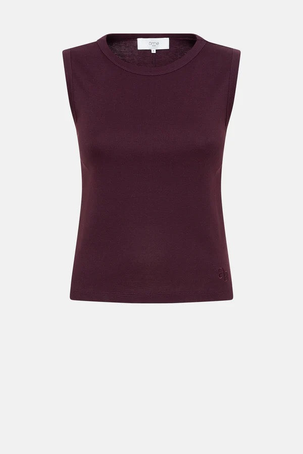ÂME Antwerp MOMMY PLUM SLEEVELESS TOP
