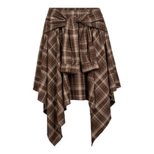 Afbeelding in Gallery-weergave laden, Co'couture 500069 DagnyCC Check Tie Skirt 20002 Brown
