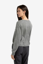 Afbeelding in Gallery-weergave laden, YAYA Textured Round Neck Sweater Is Medium Grey Melange 01-000487-508
