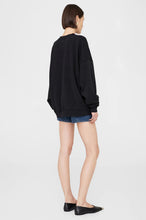 Afbeelding in Gallery-weergave laden, Anine Bing Miles Oversized Sweatshirt Letterman Black A-08-10074-BLK1
