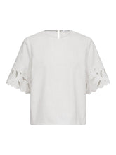Afbeelding in Gallery-weergave laden, Co'couture LitaCC Linen Emb SS Blouse White 45157
