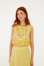 Afbeelding in Gallery-weergave laden, Farm Rio 369889 L0032  YELLOW ROMANTIC RICHELIEU SHORT SLEEVE BLOUSE
