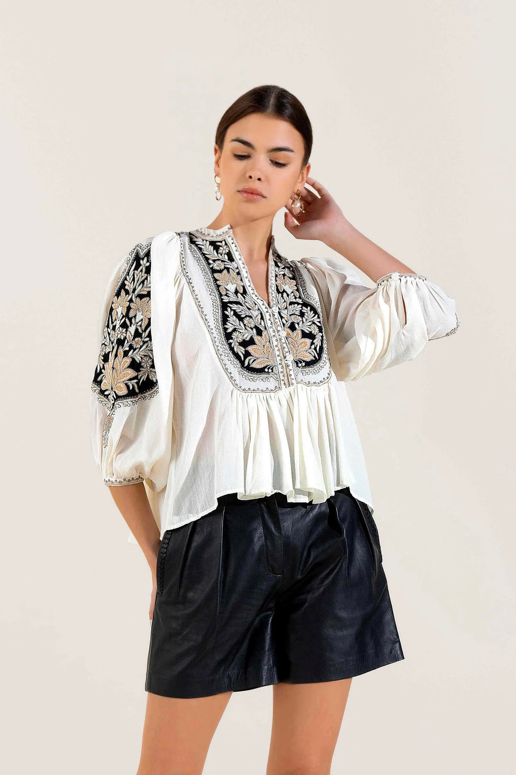 Scarlett Poppies Francine Blouse Simply White